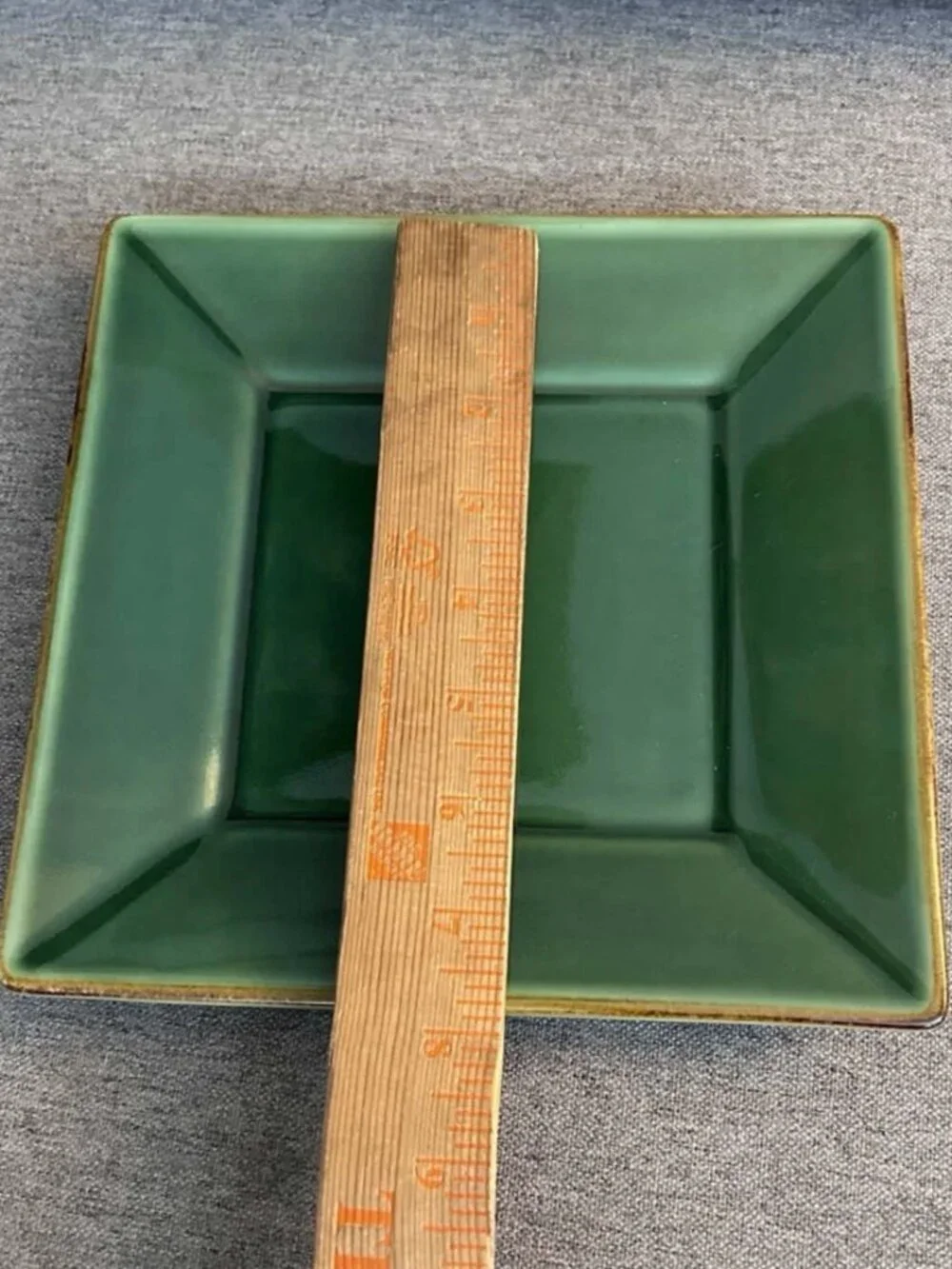 Set of 4 Pottery Barn Asian Green Square Salad Plates - Japan